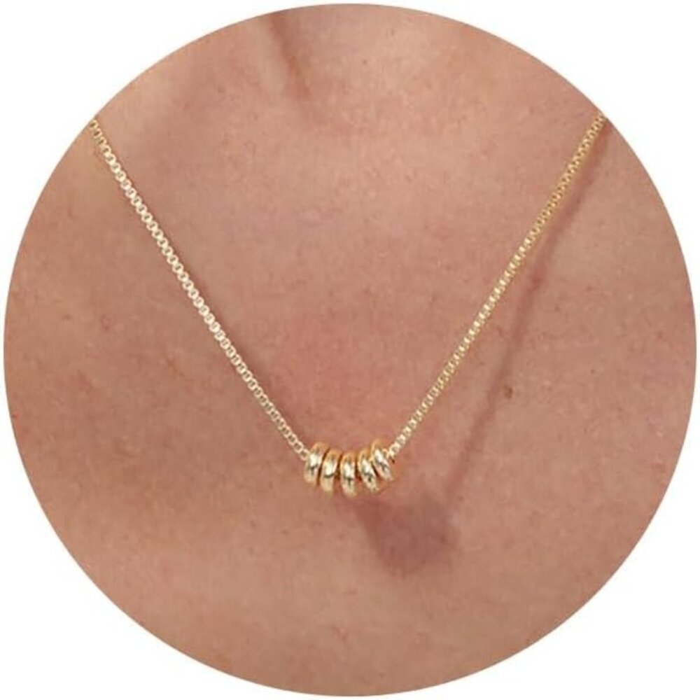 Gold Necklace for Women - 14K Gold Plated Dainty Italian Horn Star of David Butt